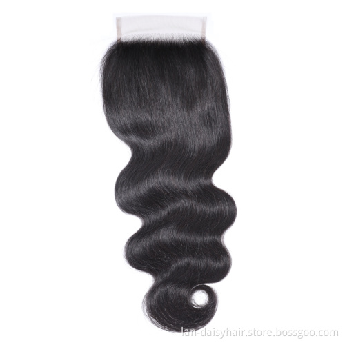 Lan-Daisy Hair 10A  Burma Body Wave Lace Closure 4X4 100% Human Hair Lace Closure HD Closure 120% Density Swiss Lace